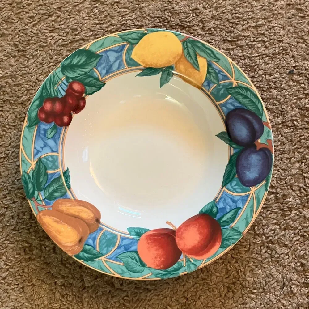 Set of 4 Victoria & Beale Forbidden Fruit Rimmed Soup Bowls 9024